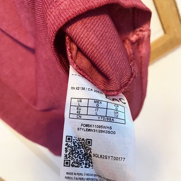 GUESS  Women's Perfect Henley, Sz L, Pink / Mauve Color, Ribbed, NWOT - Picture 5 of 8